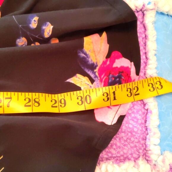 LILDY Tunic Dress Floral V-Neck  Navy Blue Size S-M - Picture 9 of 9